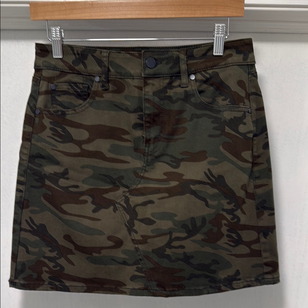 Level 99 Green Brown Mini Cargo Skirt